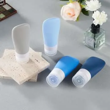 INSFIT Travel Bottles for Toiletries, TSA Approved 2oz Travel Size Bottles Leak Proof Travel Containers for Toiletries, BPA Free Refillable Travel Accessories for Shampoo Body Wash Liquids Blue