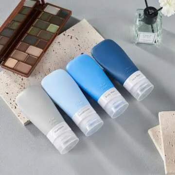 INSFIT Travel Bottles for Toiletries, TSA Approved 2oz Travel Size Bottles Leak Proof Travel Containers for Toiletries, BPA Free Refillable Travel Accessories for Shampoo Body Wash Liquids Blue