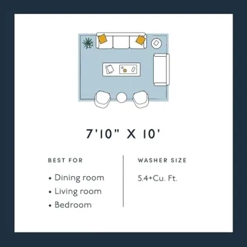 Revival Rugs Gambit 8'x10' Washable Area Rug