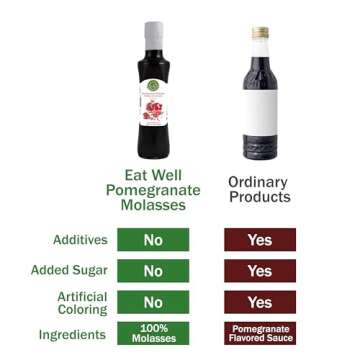 Eat Well Premium Foods Pomegranate Molasses Syrup No Sugar Added, 12 oz., 100% Natural Pomegranate P...