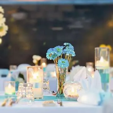 Honoson 1000 Pieces Artificial Rose Petals with 24 Pcs Flameless Heart Shaped LED Tealights Candles Romantic Night Decorations for Wedding Anniversary Table Decor(Yellow)