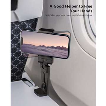 MiiKARE Airplane Travel Phone Holder - Handsfree Mount