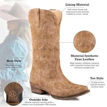 ROPER Women's Riley Tan Western Boot - Stylish Comfort
