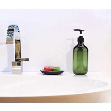 Yebeauty Empty Pump Bottle, 4 Pack 17oz Plastic Lotion Bottle Pump Dispenser Large Bottle for Shampoo Soap, Green