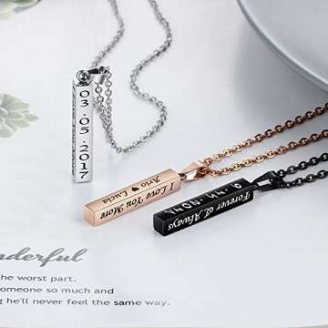 Personalized Engraved Pendant Necklace for Couples - Unique Gift in Stainless Steel