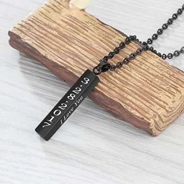 Custom Engraved Stainless Steel Pendant Necklace for Gifts