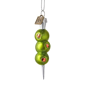 Green Olive Martini Glass Ornament Cocktail Lovers Gift