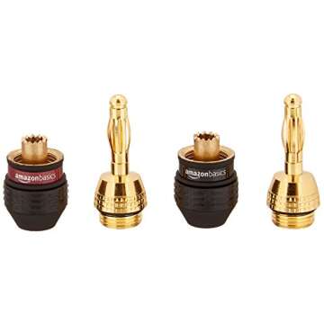 Amazon Basics Speaker Connector 12 Pack Banana Plugs