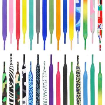 DANHUA Colorful Flat Shoe Laces: 2 Pair 39Inch Gradient Pink Printed Shoelaces for Sneakers