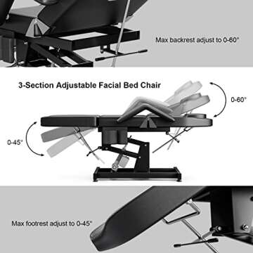OKAKOPA Electric Adjustable Beauty Chair for Professionals
