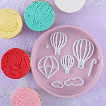 Fewo 13Pcs Hot Air Balloon & Cloud Cutter Set for Baking Crafts