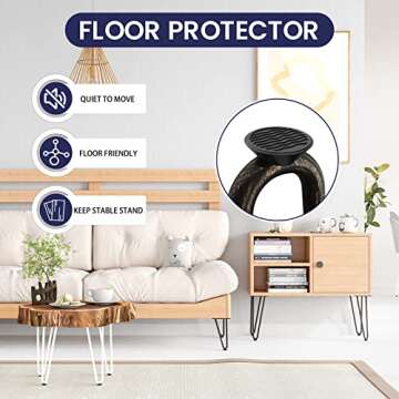 SMARTSTANDARD 16 Inch Heavy Duty Hairpin Furniture Legs, Metal Home DIY Projects for TV Stand, Sofa, Cabinet, etc with Rubber Floor Protectors Bronze 4PCS