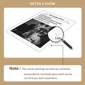 GAINOW Vintage Funky The New York Times Newspaper Canvas Wall Art Trendy Black White Disco Cocktail Prints for Room Aesthetic Posters Hot Girl with Disco Ball Cool Funny Quotes 16x24in Unframed