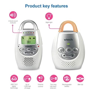 VTech DM221 Audio Baby Monitor with Long Range & Night Light