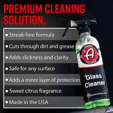 Adam's Polishes Glass Cleaner - Car Window Cleaner | Car Wash All-Natural Streak Free Formula For Ca...