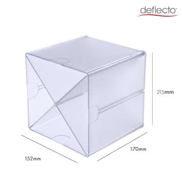 deflecto Stackable Cube Organizer, X Divider, 4 Compartments, Plastic, 6 x 7.2 x 6, Clear