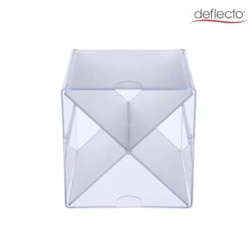 deflecto Stackable Cube Organizer, X Divider, 4 Compartments, Plastic, 6 x 7.2 x 6, Clear