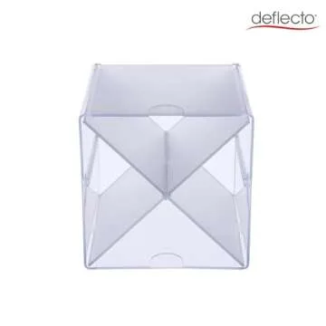 deflecto Stackable Cube Organizer, X Divider, 4 Compartments, Plastic, 6 x 7.2 x 6, Clear
