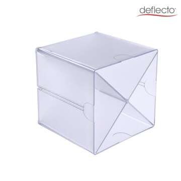 deflecto Stackable Cube Organizer, X Divider, 4 Compartments, Plastic, 6 x 7.2 x 6, Clear