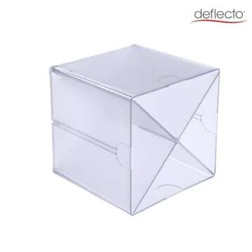 deflecto Stackable Cube Organizer, X Divider, 4 Compartments, Plastic, 6 x 7.2 x 6, Clear