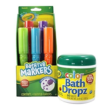 Crayola Bathtub Markers and Crayola Color Bath Drops - Fun, Non-toxic Bath Markers & Color Fizzies f...