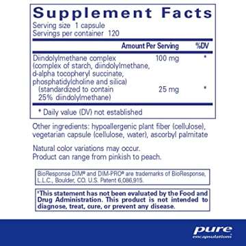 Pure Encapsulations DIMPRO 100 - Diindolylmethane Supplement - for Breast, Cervical & Prostate Healt...