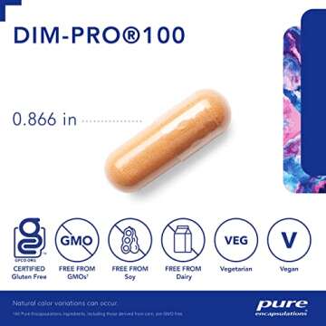 Pure Encapsulations DIMPRO 100 - Diindolylmethane Supplement - for Breast, Cervical & Prostate Health - Gluten Free & Vegan - 120 Capsules