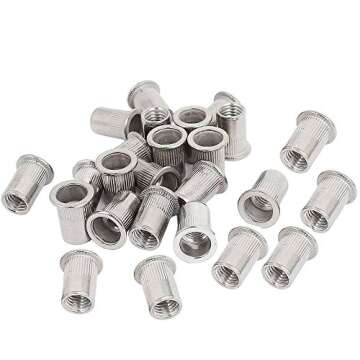 30PCs 1/4"-20 Stainless Steel Rivet Nuts Nutsert Threaded Rivet Insert Rivnuts 1/4-20UNC