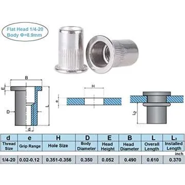 30PCs Stainless Steel Rivet Nuts for All DIY Projects