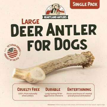 Heartland Deer Antlers for Dogs - Grade A, Naturally Shed Antlers | Dog Bones for Aggressive Chewers...