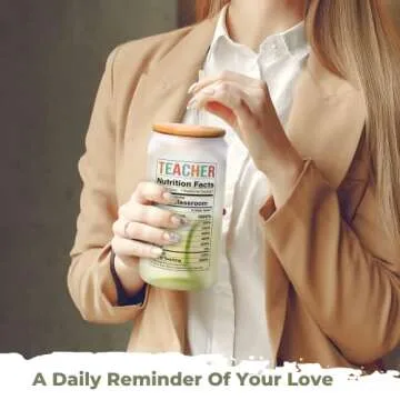 DUNKMATE Teacher Appreciation Gifts - Teacher Gifts for Women - Teachers Appreciation Week, Back To School, Birthday Gift - Thank You Gift Ideas for Teachers Women Daycare - 16 Oz Frosted Can Glass