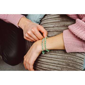 Believe London Green Aventurine Gemstone Chakra Healing Bracelet Anxiety Crystal Natural Stone Men W...