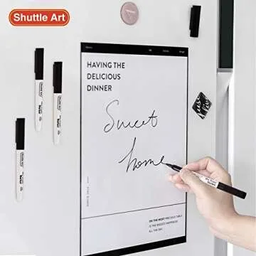Shuttle Art Black Magnetic Dry Erase Markers 15 Pack