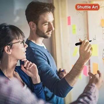 Shuttle Art Black Magnetic Dry Erase Markers 15 Pack