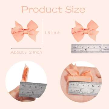 CÉLLOT Hair Clips for Baby Girls - 60 Tiny 2" Fully Covered Bows Barrettes for Infants and Toddlers