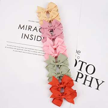 CÉLLOT Hair Clips for Baby Girls - 60 Tiny 2" Fully Covered Bows Barrettes for Infants and Toddlers