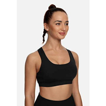 QUEENIEKE Women's Medium Support Strappy Sport Bra Black