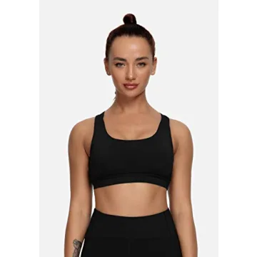 QUEENIEKE Women's Medium Support Strappy Sport Bra Black