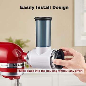 Slicer Shredder Attachment for KitchenAid Stand Mixer, Cheese Grater Attachment for KitchenAid Stand Mixer, Food Processor with 3 Blades by Hozodo