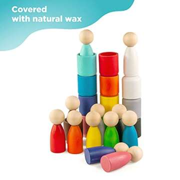 Ulanik Large Peg Dolls for Learning Colors and Sorting