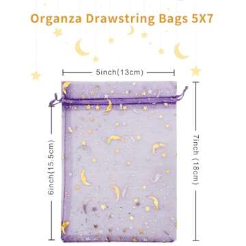 Jexila Lavender Organza Gift Bags for Special Occasions