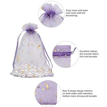 Jexila Lavender Organza Gift Bags for Special Occasions