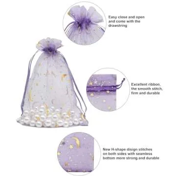 Jexila Lavender Organza Gift Bags for Special Occasions