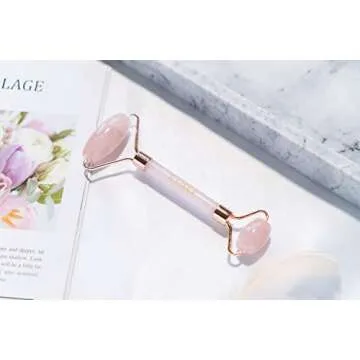 Esmee Beauty and Lifestyle Jade Roller and Gua Sha Facial Tool Set – Anti Aging Face Massager Supports Lymphatic Drainage and Reduces Eye Puffiness and Under-Eye Circles