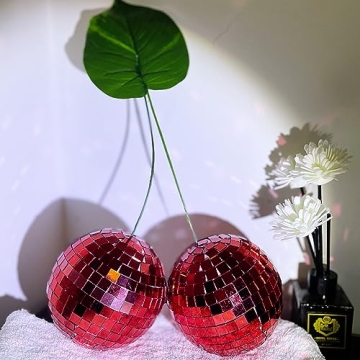 Handmade Cherry Disco Ball Mirror Glass Party Decor
