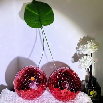 Handmade Cherry Disco Ball Mirror Glass Party Decor