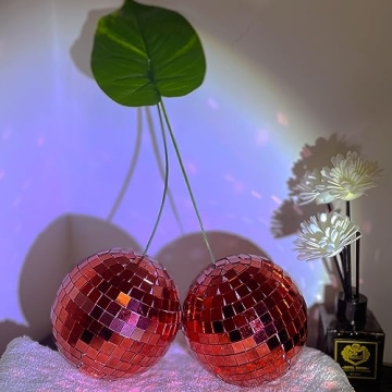 Handmade Cherry Disco Ball Mirror Glass Party Decor