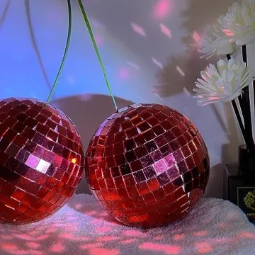 Handmade Cherry Disco Ball Mirror Glass Party Decor