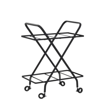 Stylish Jubao Bar Cart with Glass Shelves for Home Use