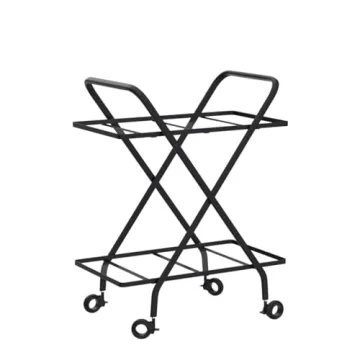 Stylish Jubao Bar Cart with Glass Shelves for Home Use